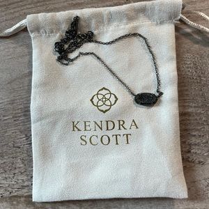 Kendra Scott Elisa Pendant Necklace In Black Drusy